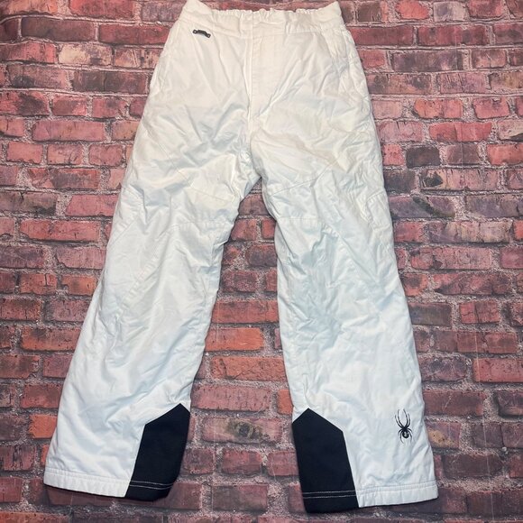 Spyder Youth Snow Pants Girls size 10 White Skiing Snowboard Outdoor - Picture 1 of 6